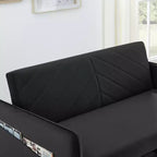 Love Seat Sofa Bed, Velvet, USB Port, Pull Out Couch with 2 Side Pockets & 2 Pillows for Small Living Room Bedroom Spaces