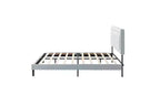 Modern Queen Size Platform Bed Frame with Velvet/Linen Upholstered Headboard & Slats Support,Classic Wooden Bed for Primary Bedroom