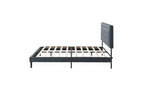 Modern Queen Size Platform Bed Frame with Velvet/Linen Upholstered Headboard & Slats Support,Classic Wooden Bed for Primary Bedroom