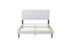 Modern Queen Size Platform Bed Frame with Velvet/Linen Upholstered Headboard & Slats Support,Classic Wooden Bed for Primary Bedroom