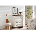 Chest of Drawers, Farmhouse Style 5 Drawer Dresser, Wooden Rustic Large Capacity Nightstand Cabinet for Home Office, Living Room, Bedroom