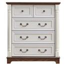 Chest of Drawers, Farmhouse Style 5 Drawer Dresser, Wooden Rustic Large Capacity Nightstand Cabinet for Home Office, Living Room, Bedroom