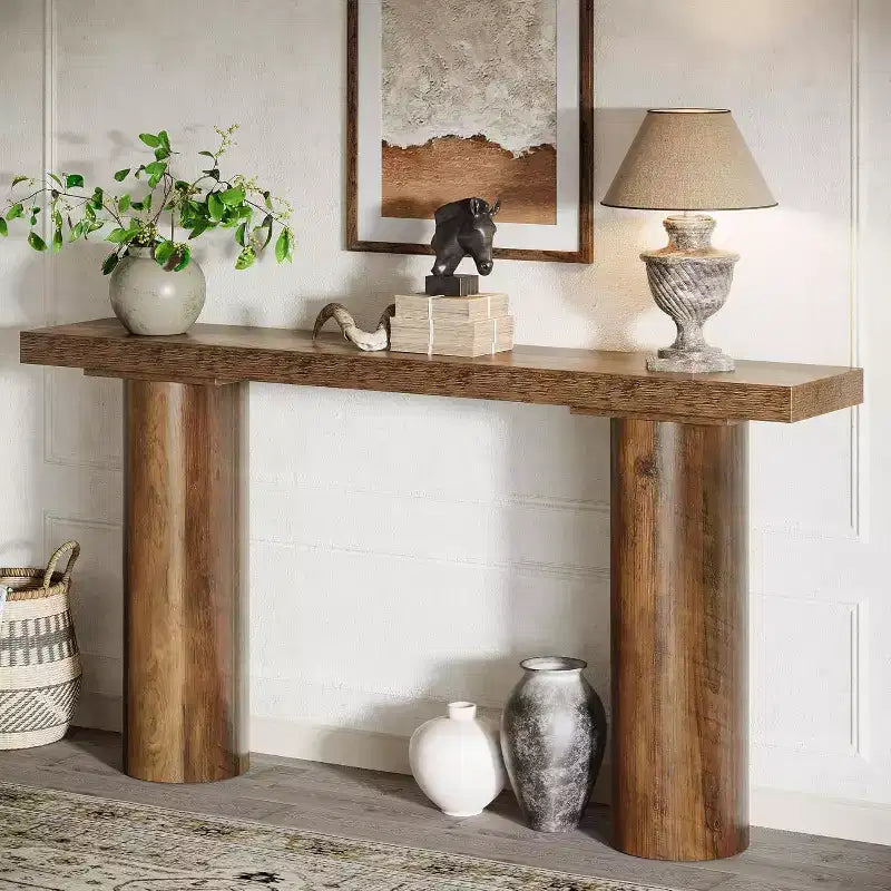 63 Farmhouse Entryway Console Table, Narrow Long Sofa Table for Living Room, Hallway, Entrance, Foyer