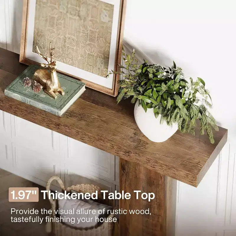 63 Farmhouse Entryway Console Table, Narrow Long Sofa Table for Living Room, Hallway, Entrance, Foyer