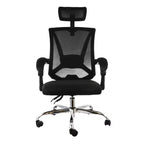 Full Back Mesh Adjustable Office Chair with Headrest in Black
