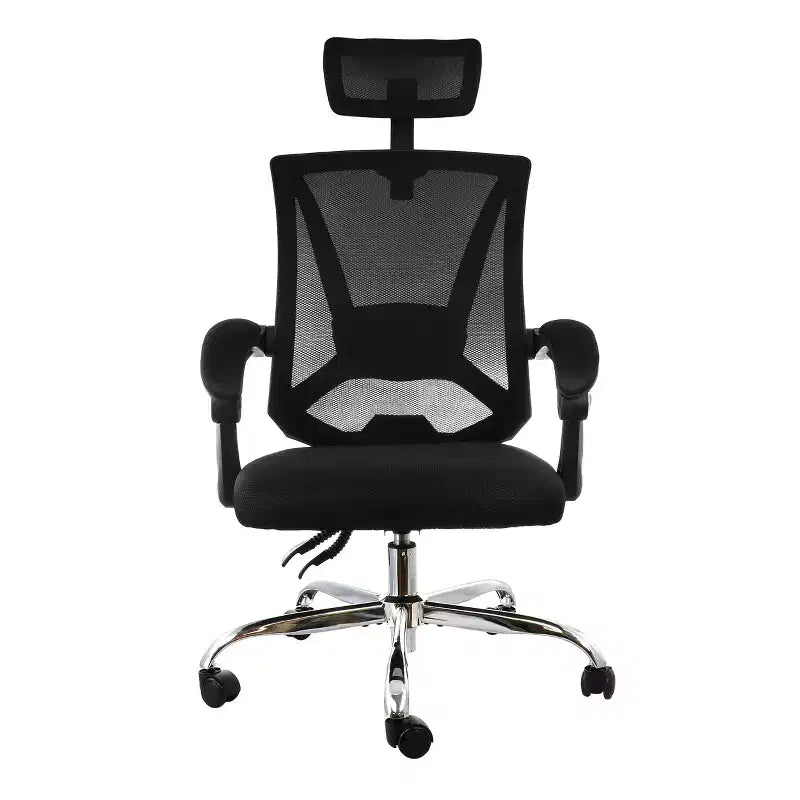 Full Back Mesh Adjustable Office Chair with Headrest in Black