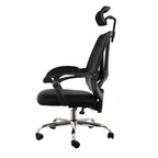 Full Back Mesh Adjustable Office Chair with Headrest in Black