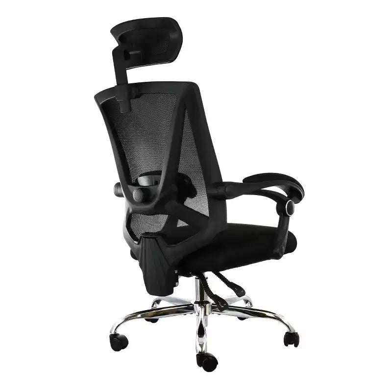 Full Back Mesh Adjustable Office Chair with Headrest in Black