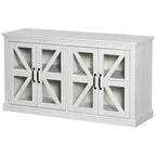 Rustic Kitchen Sideboard, Glass Door Buffet Cabinet, TV Stand with Adjustable Shelf for Dining Room