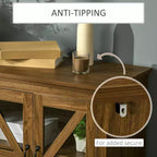 Rustic Kitchen Sideboard, Glass Door Buffet Cabinet, TV Stand with Adjustable Shelf for Dining Room