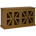 Rustic Kitchen Sideboard, Glass Door Buffet Cabinet, TV Stand with Adjustable Shelf for Dining Room