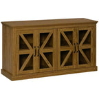 Rustic Kitchen Sideboard, Glass Door Buffet Cabinet, TV Stand with Adjustable Shelf for Dining Room