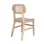 Cane Rattan Dining Chairs with Solid Wood Frames