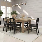Cane Rattan Dining Chairs with Solid Wood Frames