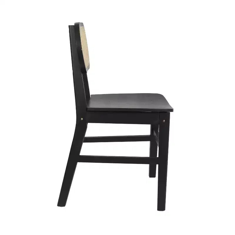 Cane Rattan Dining Chairs with Solid Wood Frames