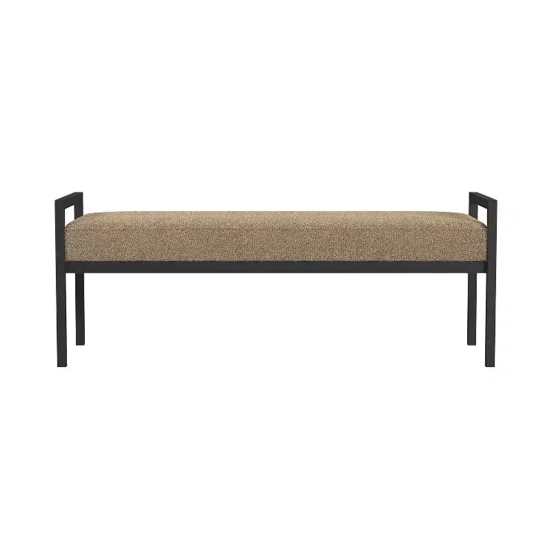Modern Metal Faux Shearling Bench