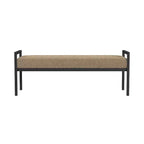 Modern Metal Faux Shearling Bench