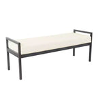 Modern Metal Faux Shearling Bench