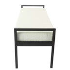 Modern Metal Faux Shearling Bench