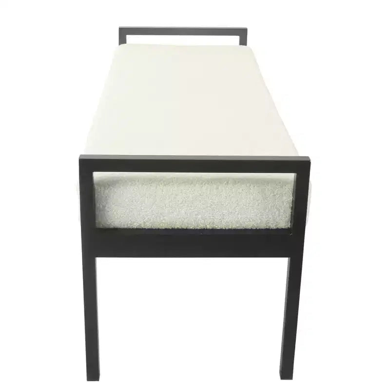Modern Metal Faux Shearling Bench