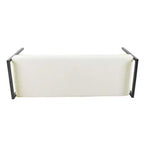 Modern Metal Faux Shearling Bench