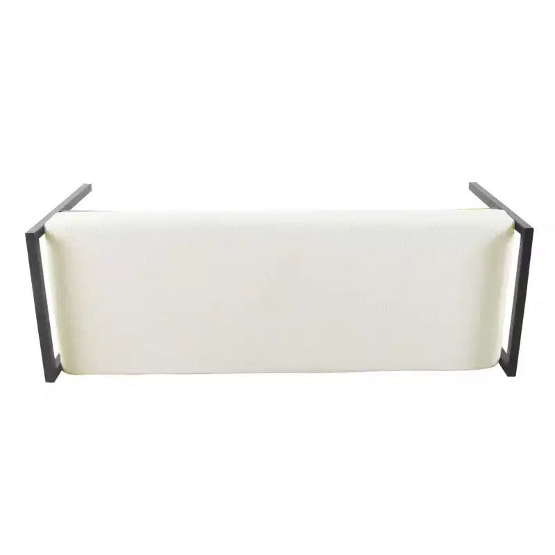 Modern Metal Faux Shearling Bench