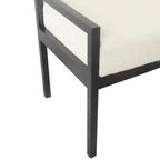 Modern Metal Faux Shearling Bench