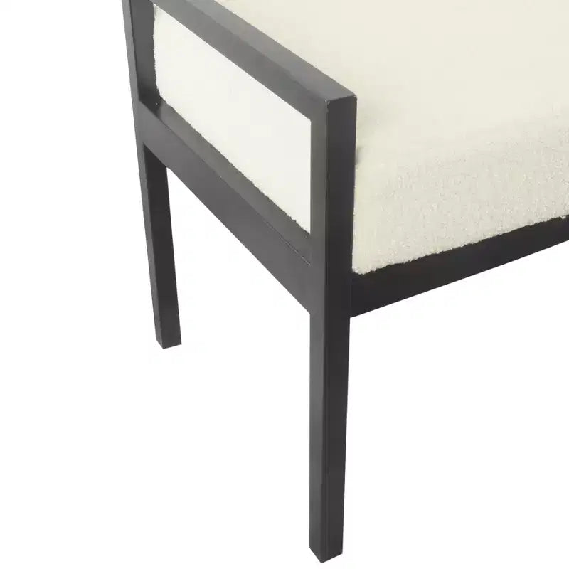 Modern Metal Faux Shearling Bench