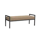 Modern Metal Faux Shearling Bench
