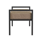 Modern Metal Faux Shearling Bench