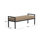 Modern Metal Faux Shearling Bench