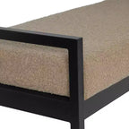 Modern Metal Faux Shearling Bench