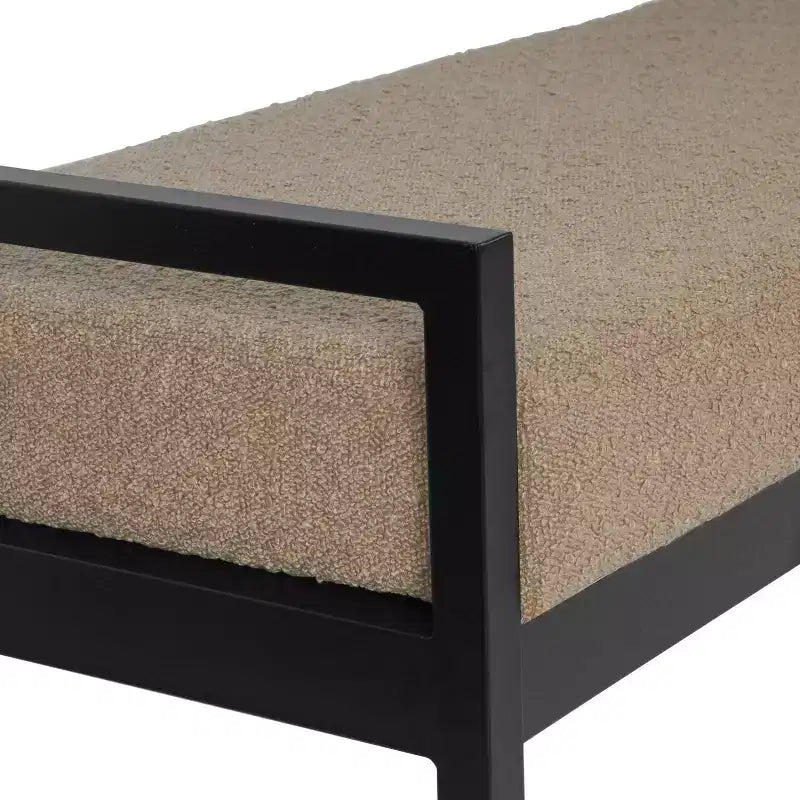 Modern Metal Faux Shearling Bench